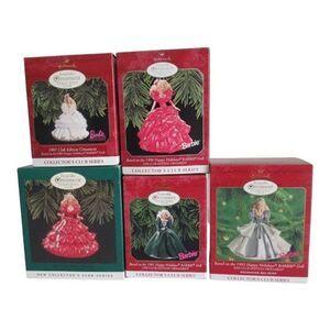 Barbie Hallmark Keepsake Ornament Collector’s Club Series – Lot of 5